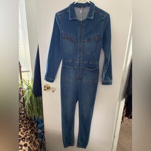 Free People Indigo Denim Jumpsuit